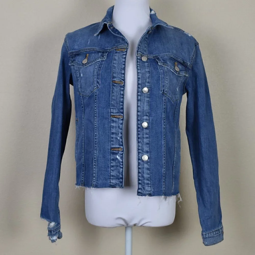Joe's Jeans Distressed Denim Trucker Jacket